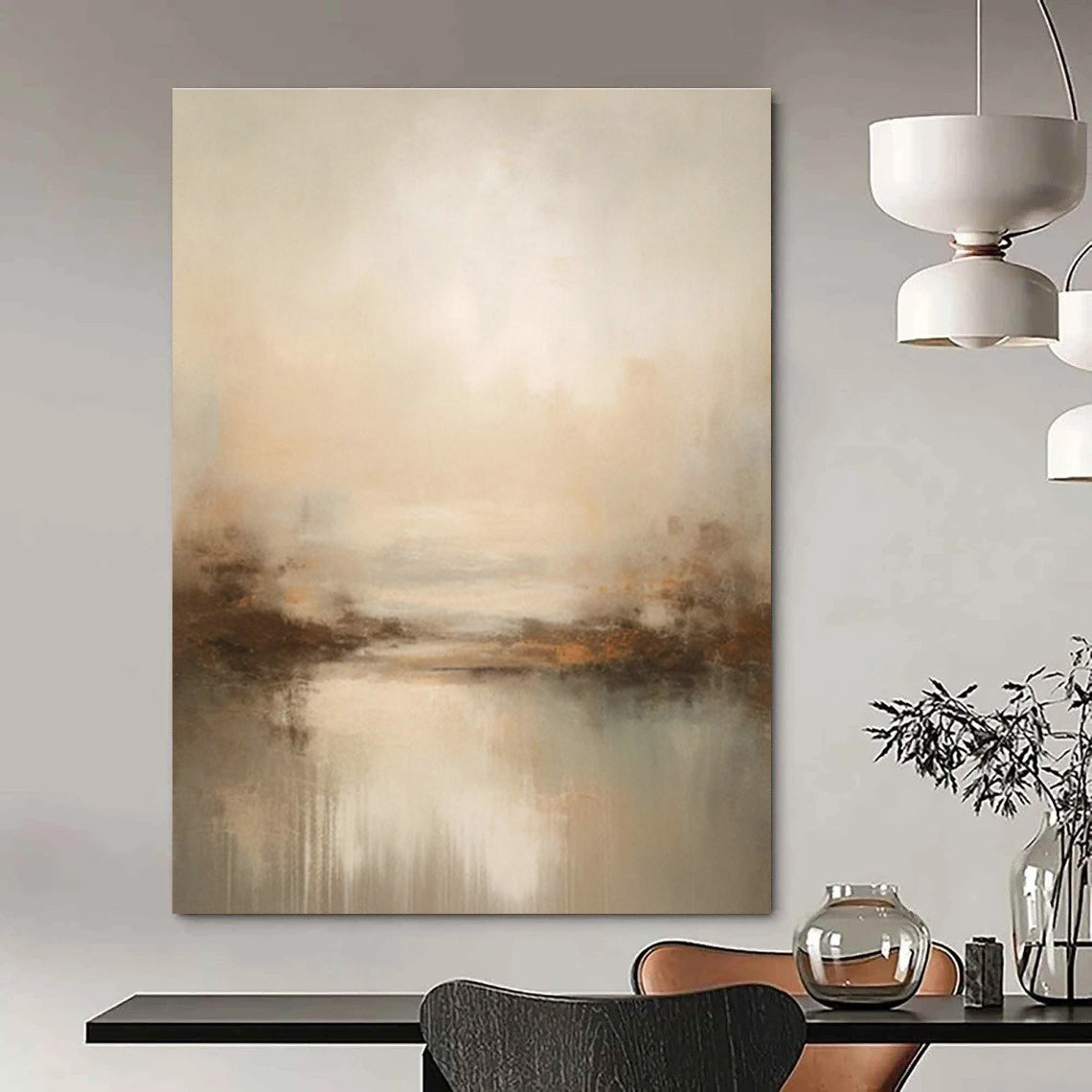 Soft - Toned Landscape Abstract Art for Bedroom & Spa Retreat DLZ1259