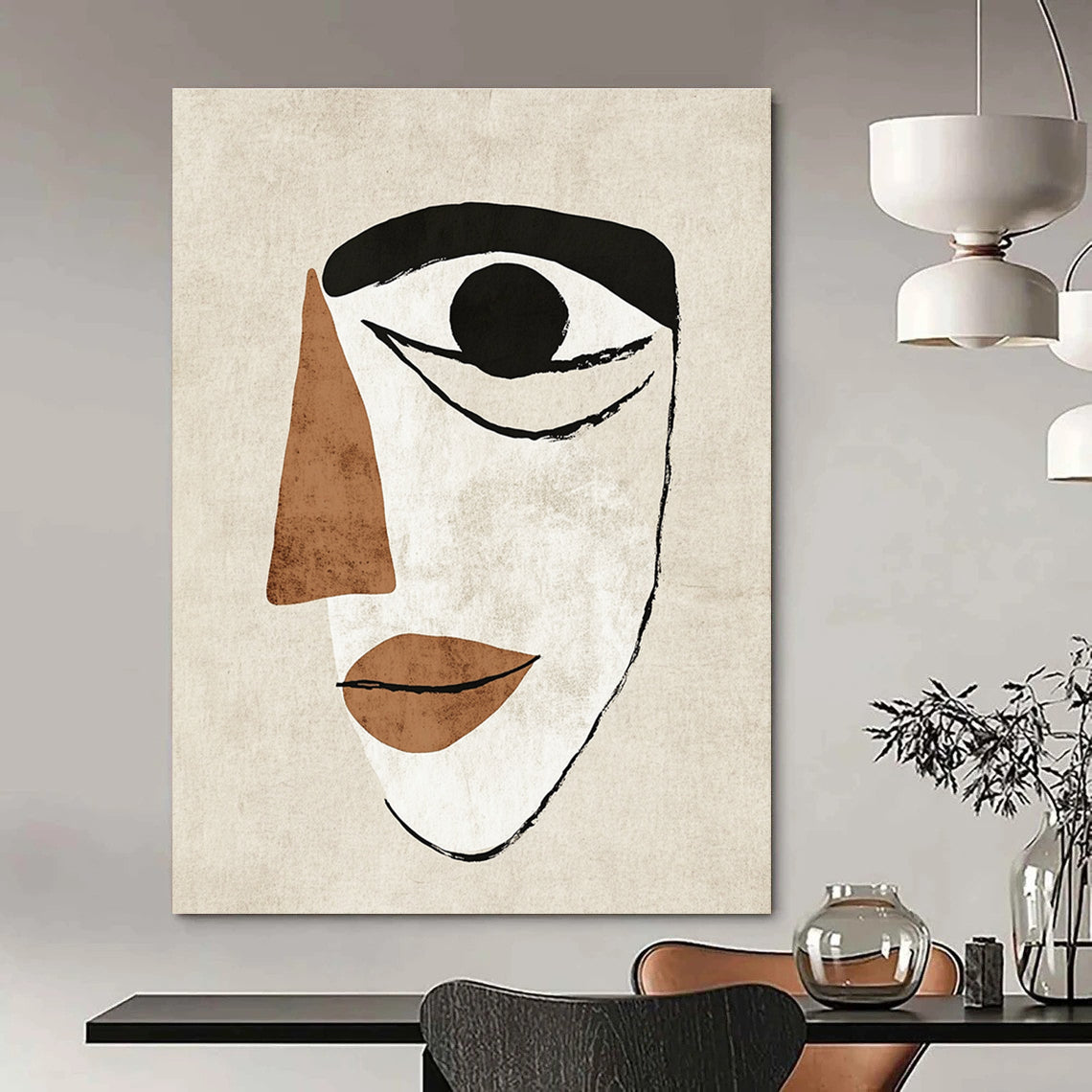 Minimalist Face Silhouette for Modern Bohemian Bedroom & Artistic Home Office STSC990