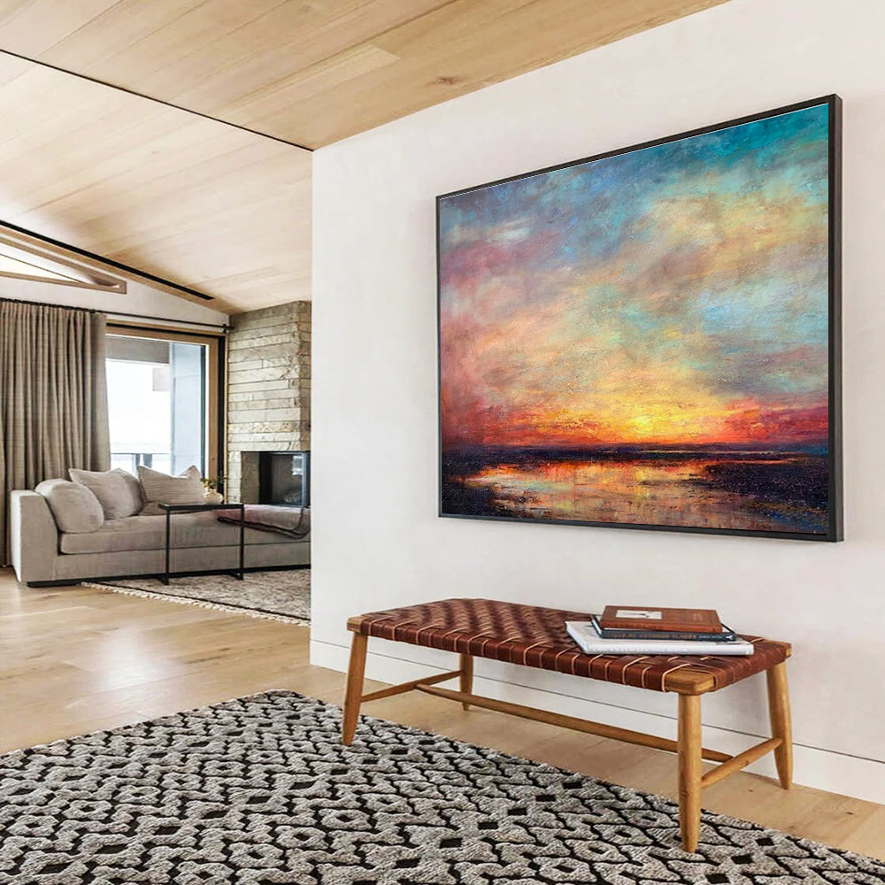 Vivid Sunset Sea View Art for Beachfront Bar Rooftop Decks DLZ3160