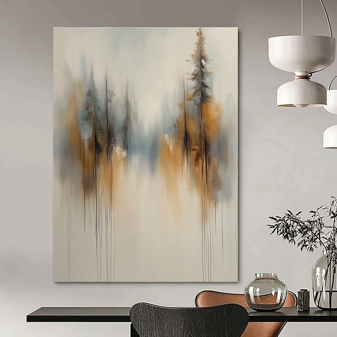 Misty Forest Trees Abstract Art for Bedroom & Meditation Room STSC710