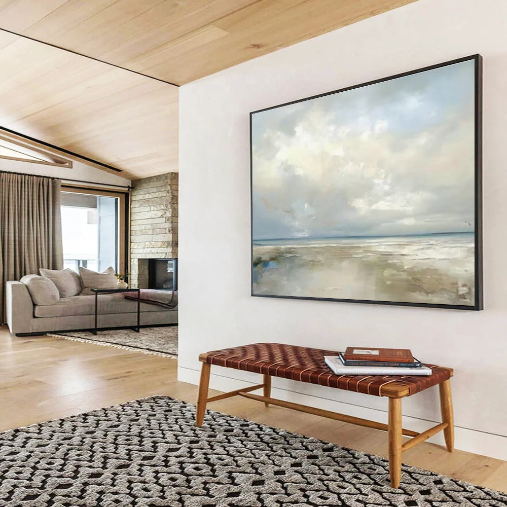 Gentle Soft - Toned Seaside Painting for Relaxing Reading Corner Escape DLZ2710