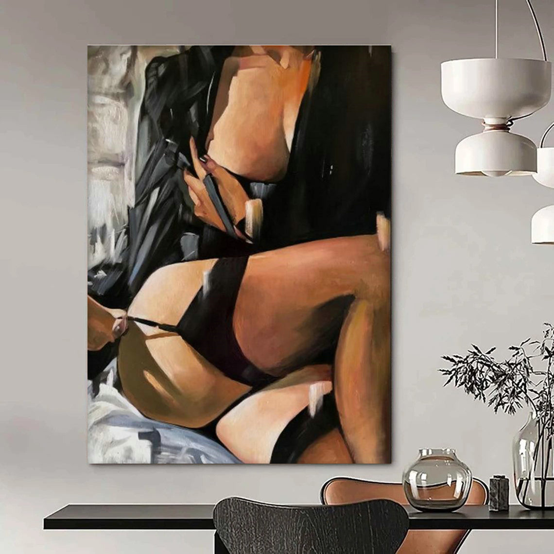 Tremendous Custom - Sized Abstract Art for Bedroom & Dining Room DLZ2334