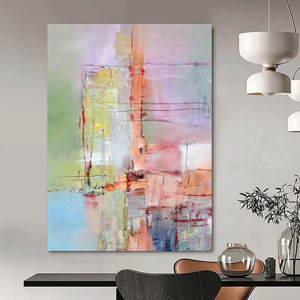 Pink - Purple Abstract Art for Bedroom & Entryway DLZ0323