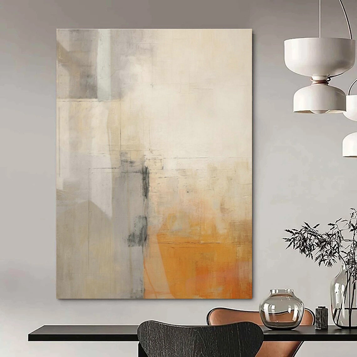 Yellow - Gray Geometric Abstract Art for Modern Art Gallery & Creative Hub DLZ1959