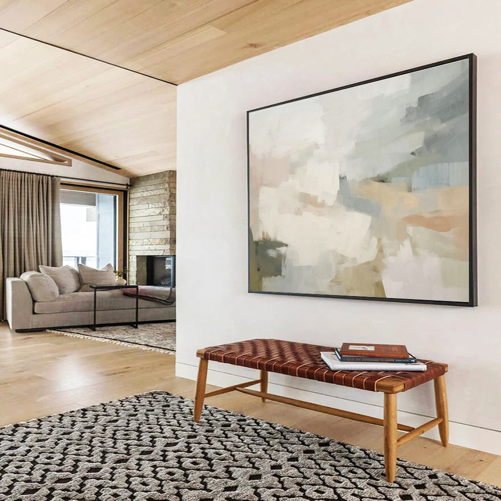 Light - Color Patchwork Abstract Art for Scandinavian - Style Nurseries DLZ2428