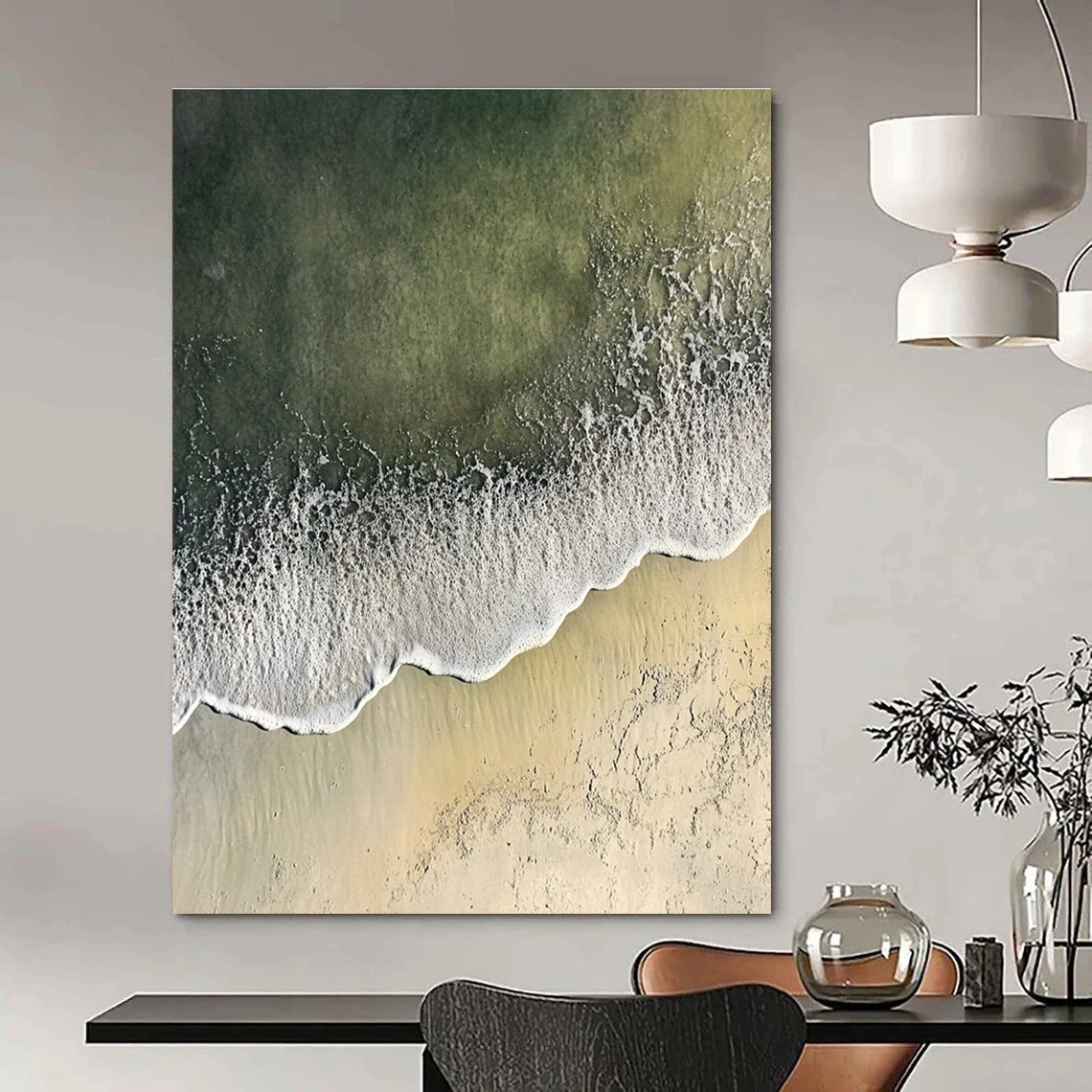 Aerial Beach View Art for Coastal Resort Lobby & Relaxing Home Bedroom STSC1431