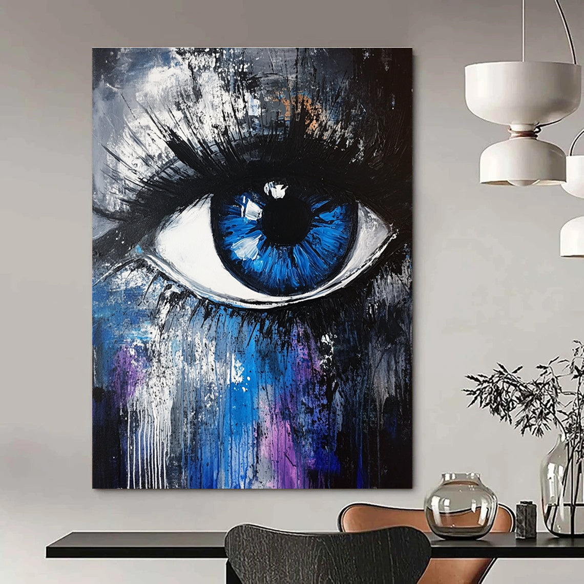 Expressive Blue Eye Abstract for Creative Kids’ Room & Artistic Lounge STSC647