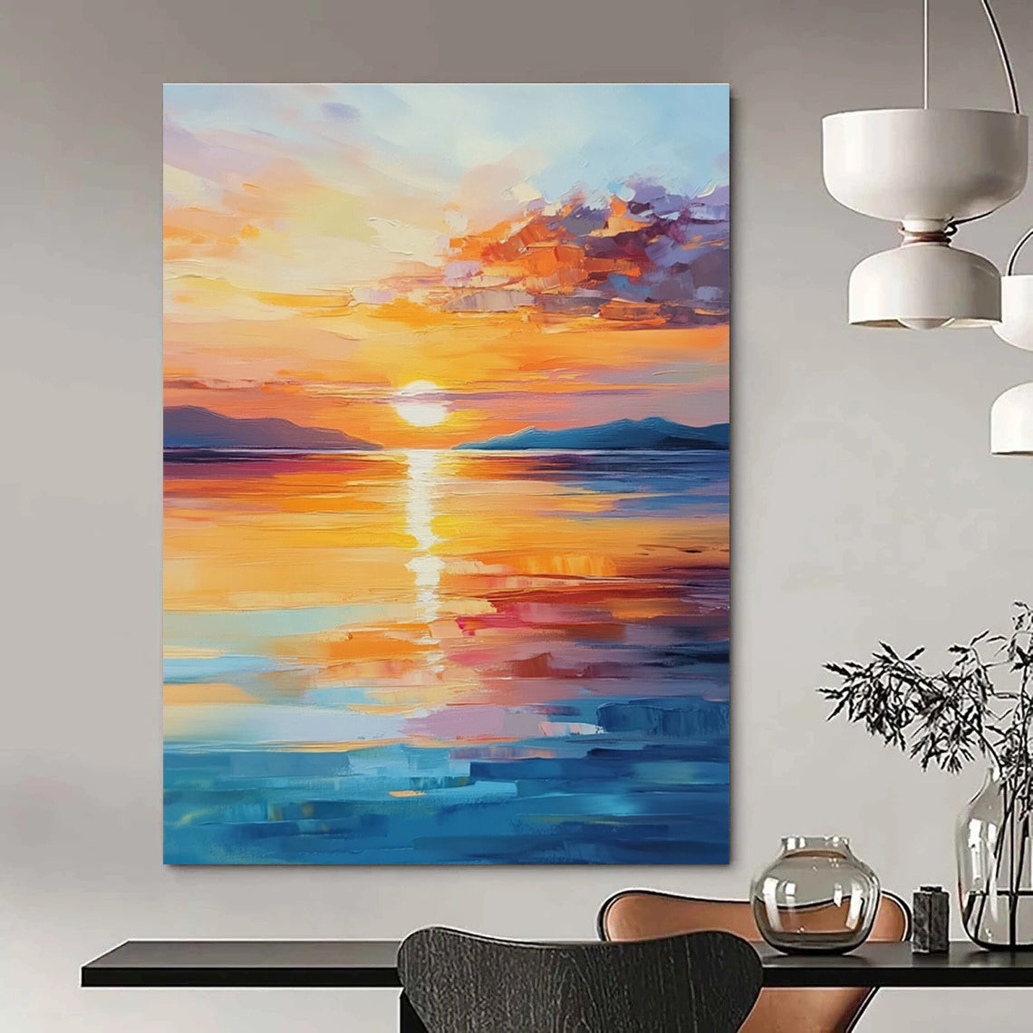 Sea Sunset Glow for Beach Resort Lobby & Coastal Home Living Room STSC900