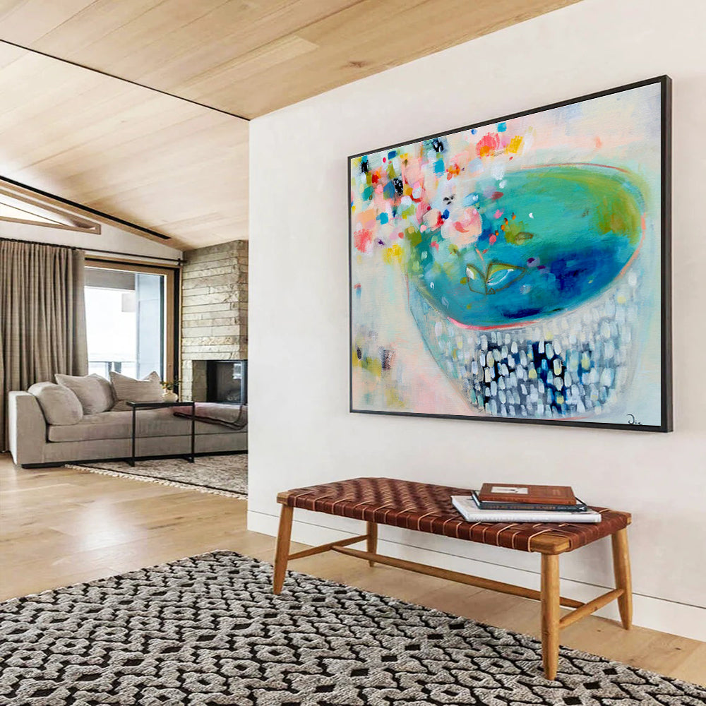 Blue - Bowl Floral Abstract Art for Charming Tea Rooms DLZ2446