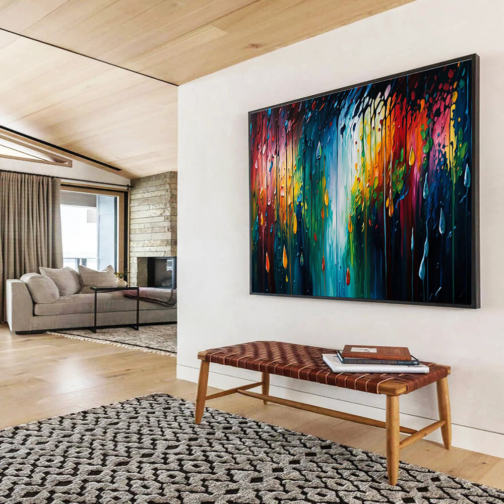 Colorful Raindrop Oil Painting for Creative Studio Break Areas DLZ3251