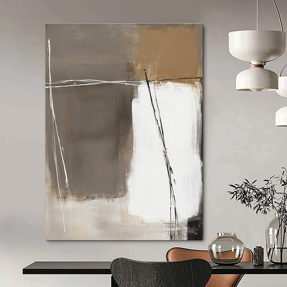 Minimalist Abstract with Lines for Scandinavian - Style Home & Contemporary Office STSC564
