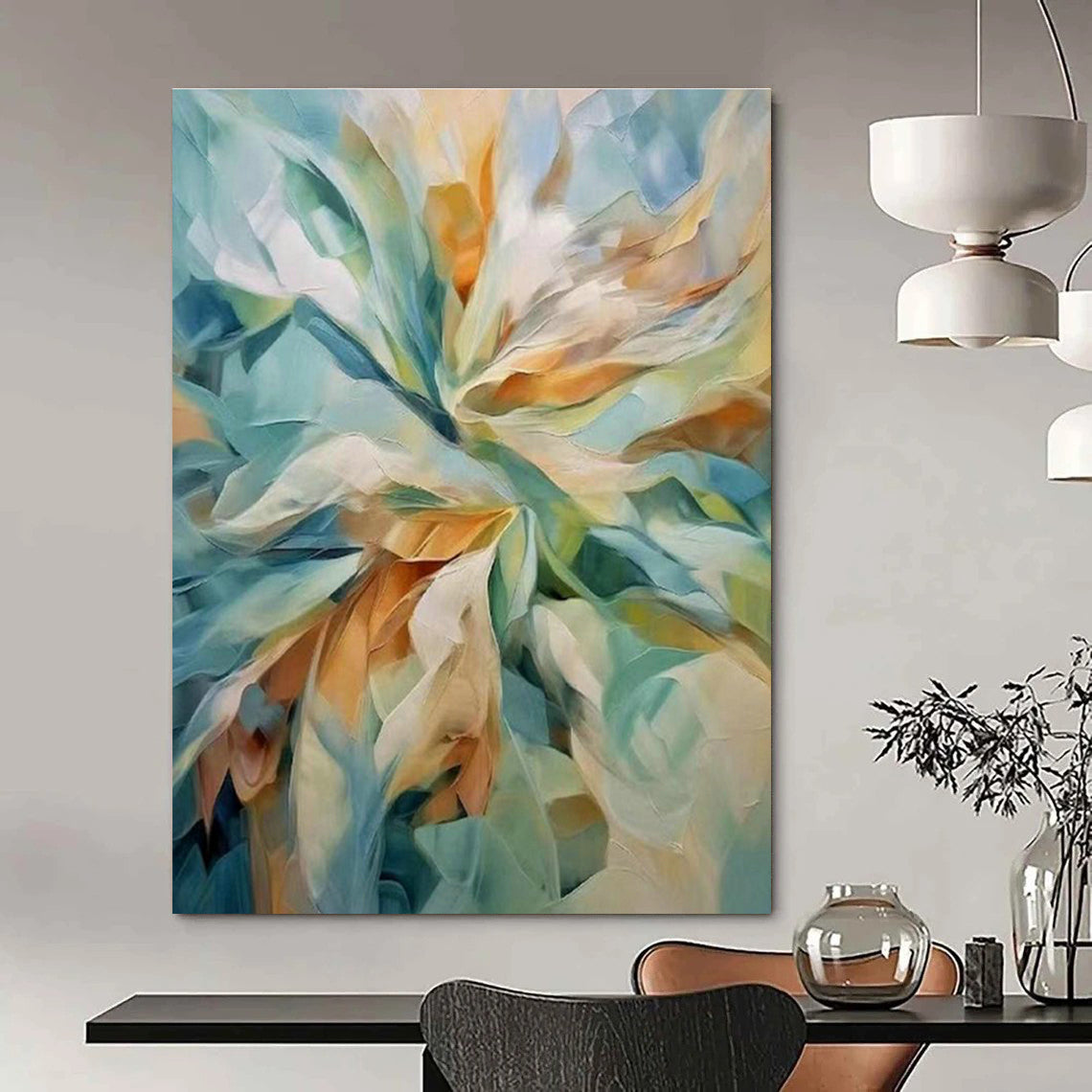 Floral Abstract Art for Romantic Home Bedroom Accent Walls DLZ0279