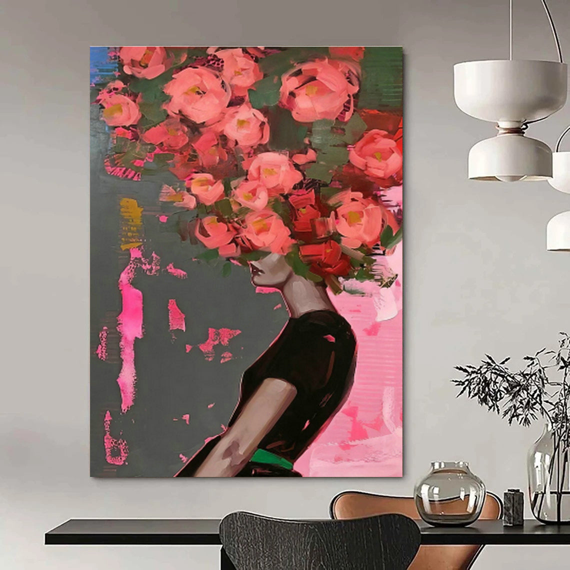 Flower Head Abstract Art for Living Room & Bedroom DLZ0458