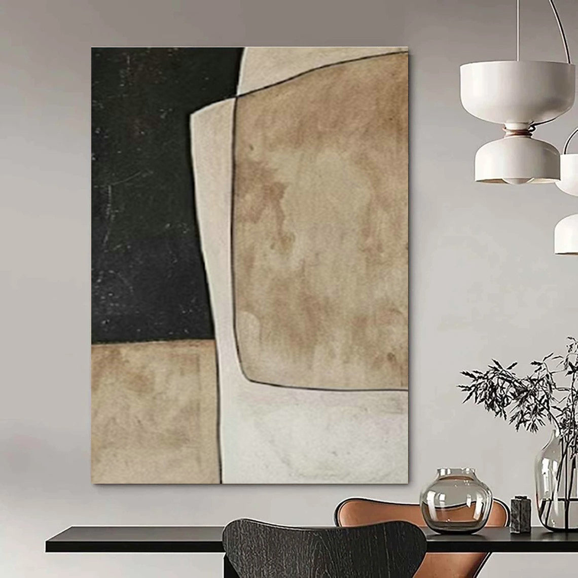Earth - Toned Abstract Art for Rustic Café & Home Study DLZ2012