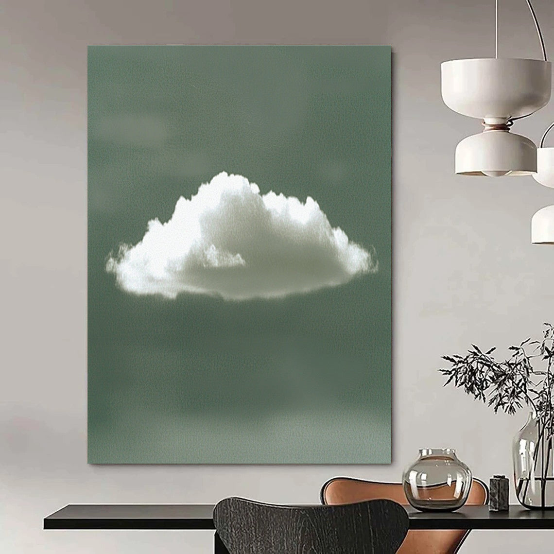 Single White Cloud for Zen Meditation Room & Minimalist Nursery STSC1196