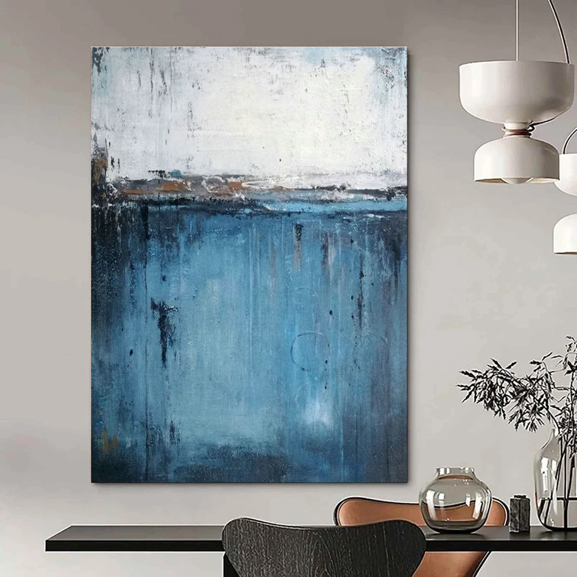 Coastal Abstract Art for Beach House Living Room & Nautical Art Studio DLZ2258