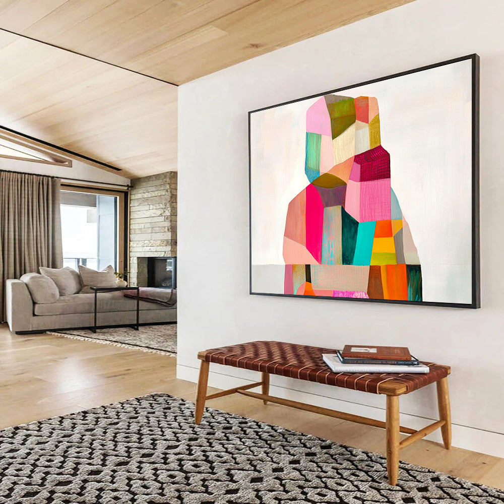 Colorful Cubist Figure Art for Creative Lounge & Art School Display SC354