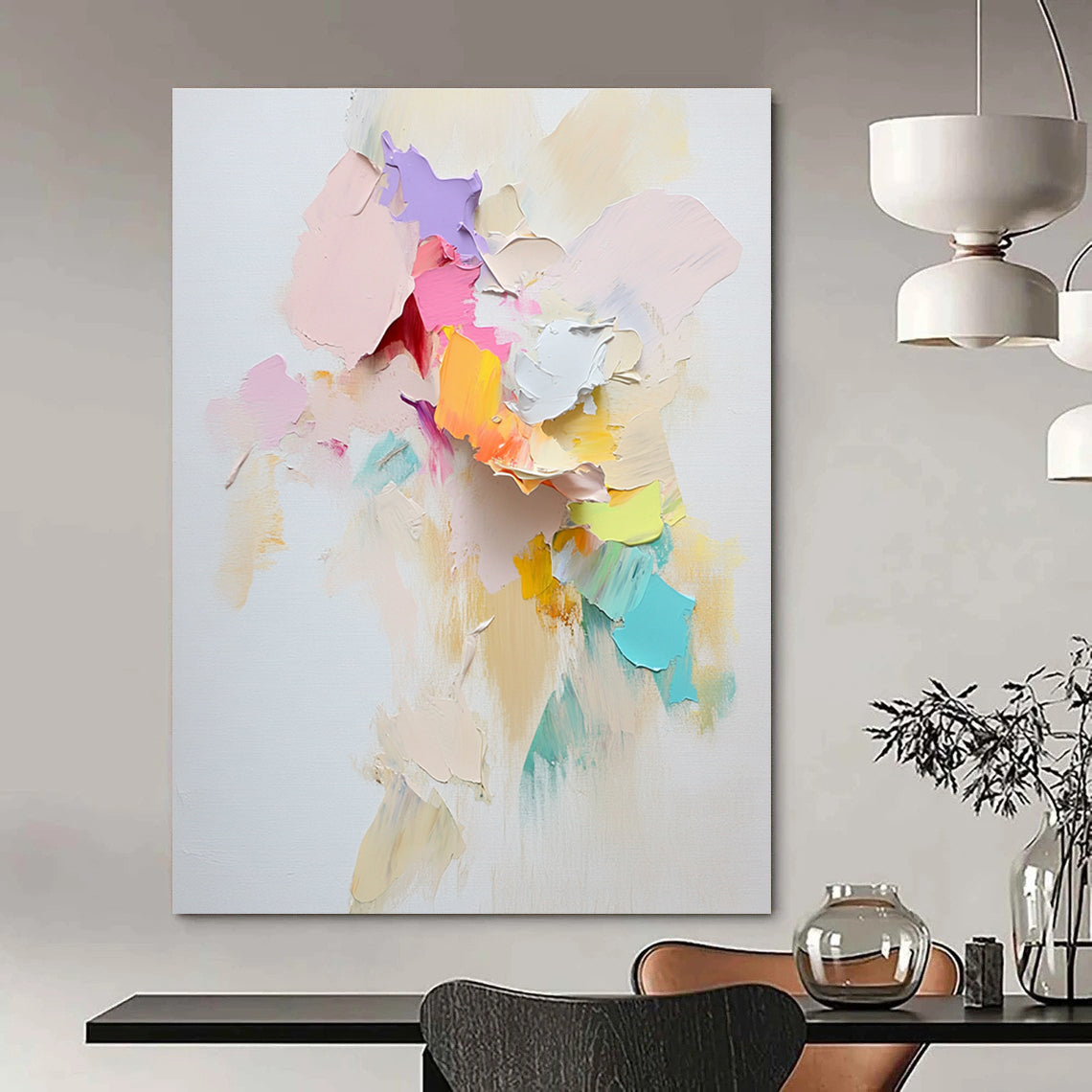 Pastel Palette Knife Textures for Feminine Bedroom & Art Café STSC1248