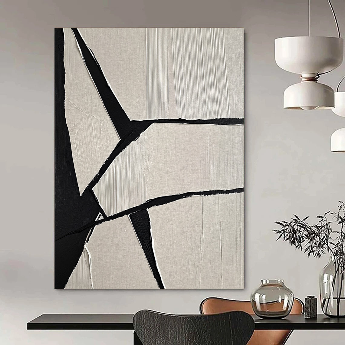 Black and White Geometric for Modern Kitchen & Art Gallery Corridor STSC1247