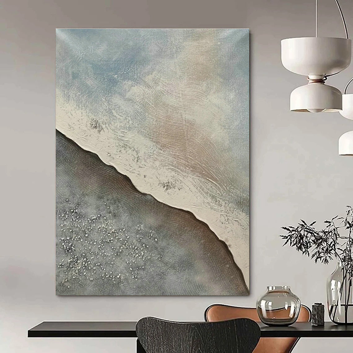 Beach - Textured Abstract Art for Living Room & Sunroom DLZ0502