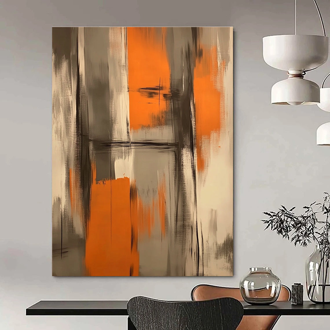 Orange and Grey Abstract for Industrial Loft & Creative Studio STSC782