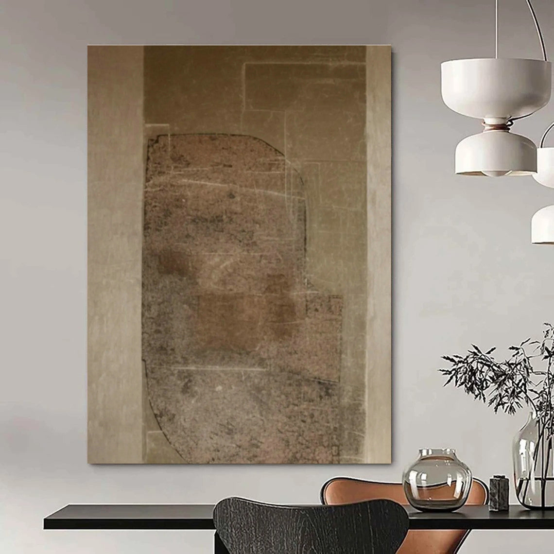 Textured Brown Abstract Art for Industrial Loft Study & Earth - Tone Art Gallery DLZ0832