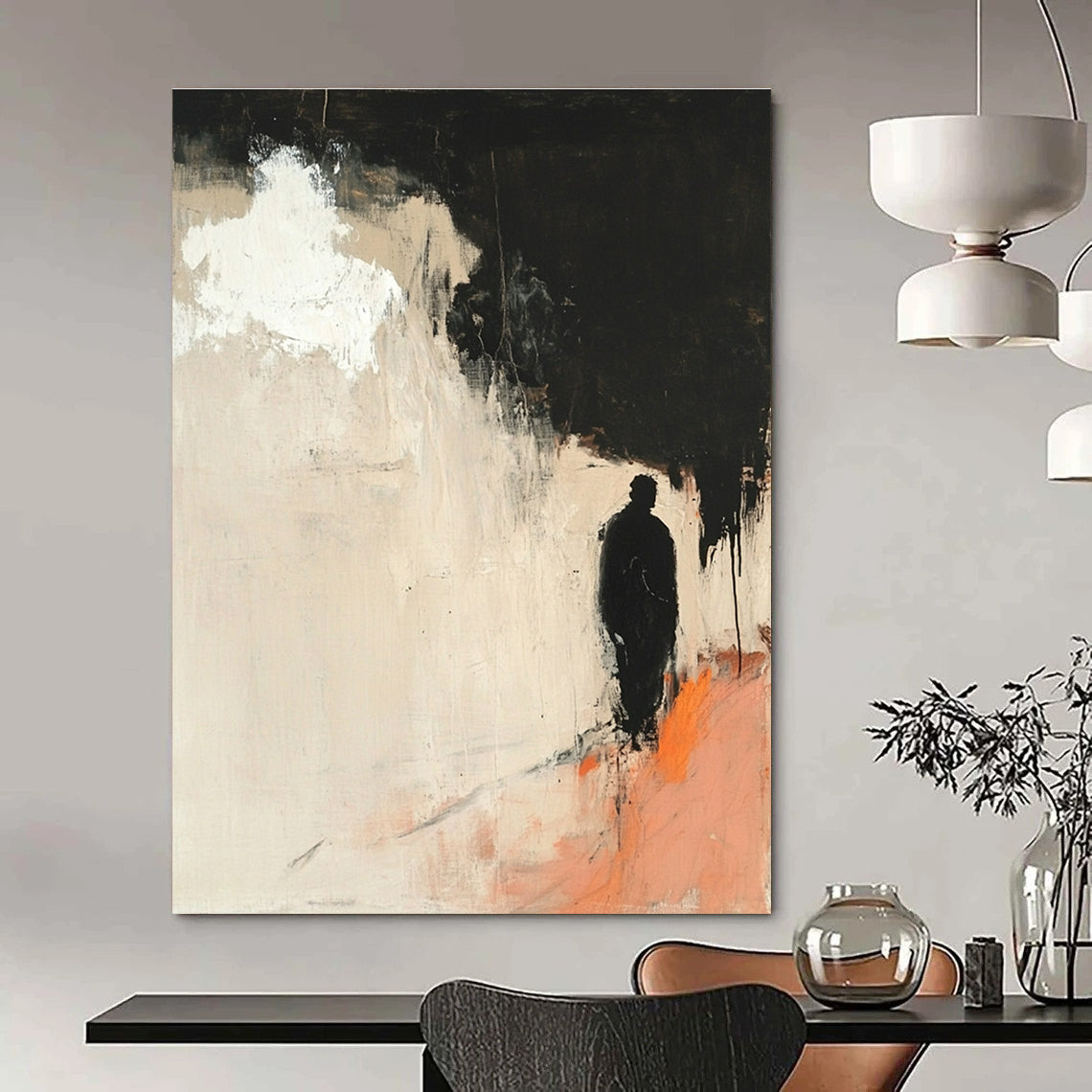 Silhouette in Abstract Landscape for Thoughtful Library & Art - Inspired Home STSC247