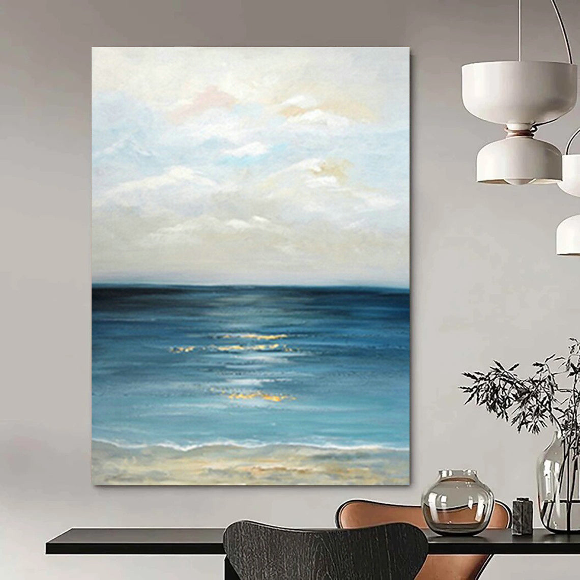 Seaside Oil Painting Art for Beach House Living Room & Coastal Art Gallery DLZ0669