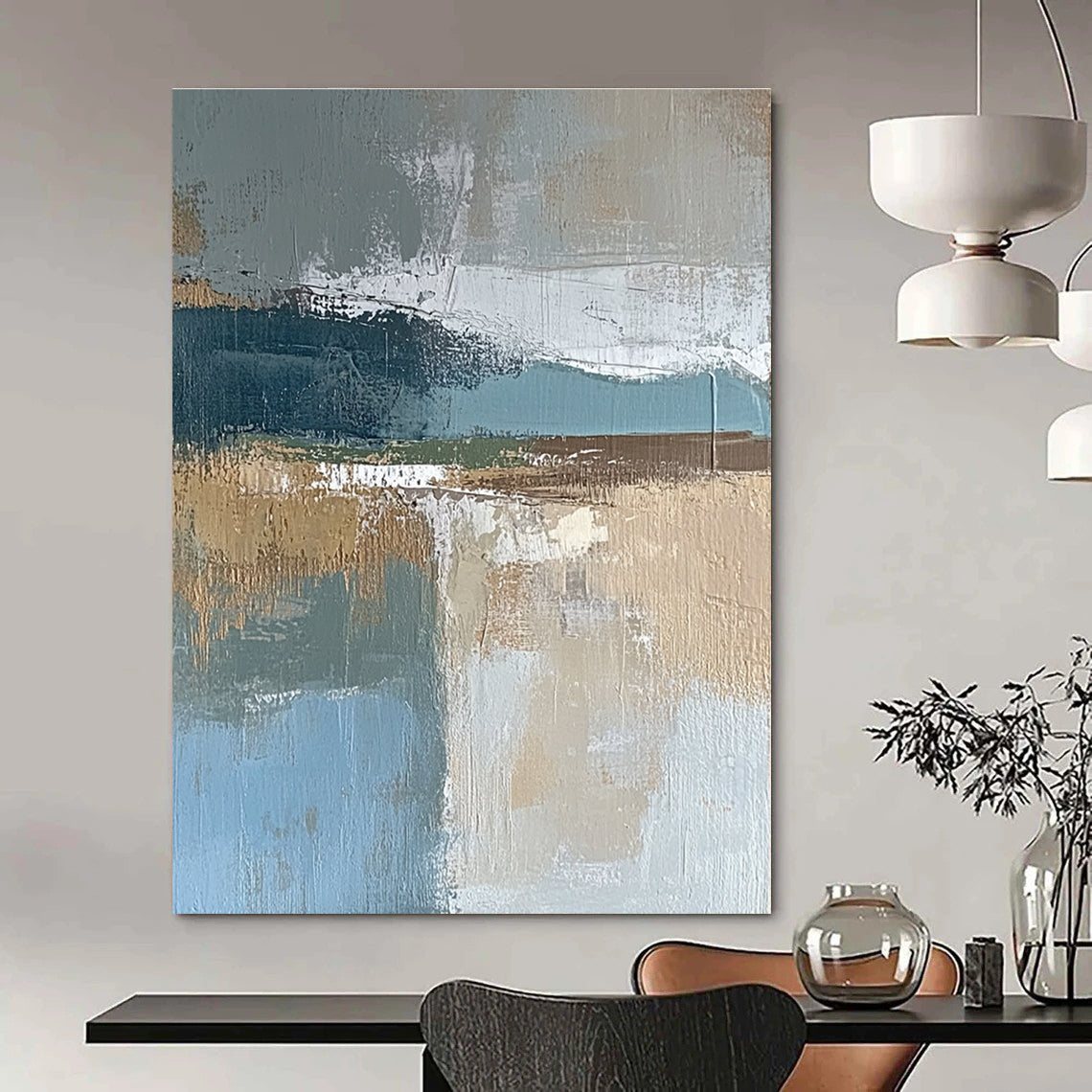 Earth - Toned Abstract Layers for Industrial - Chic Home & Minimalist Art Gallery STSC563