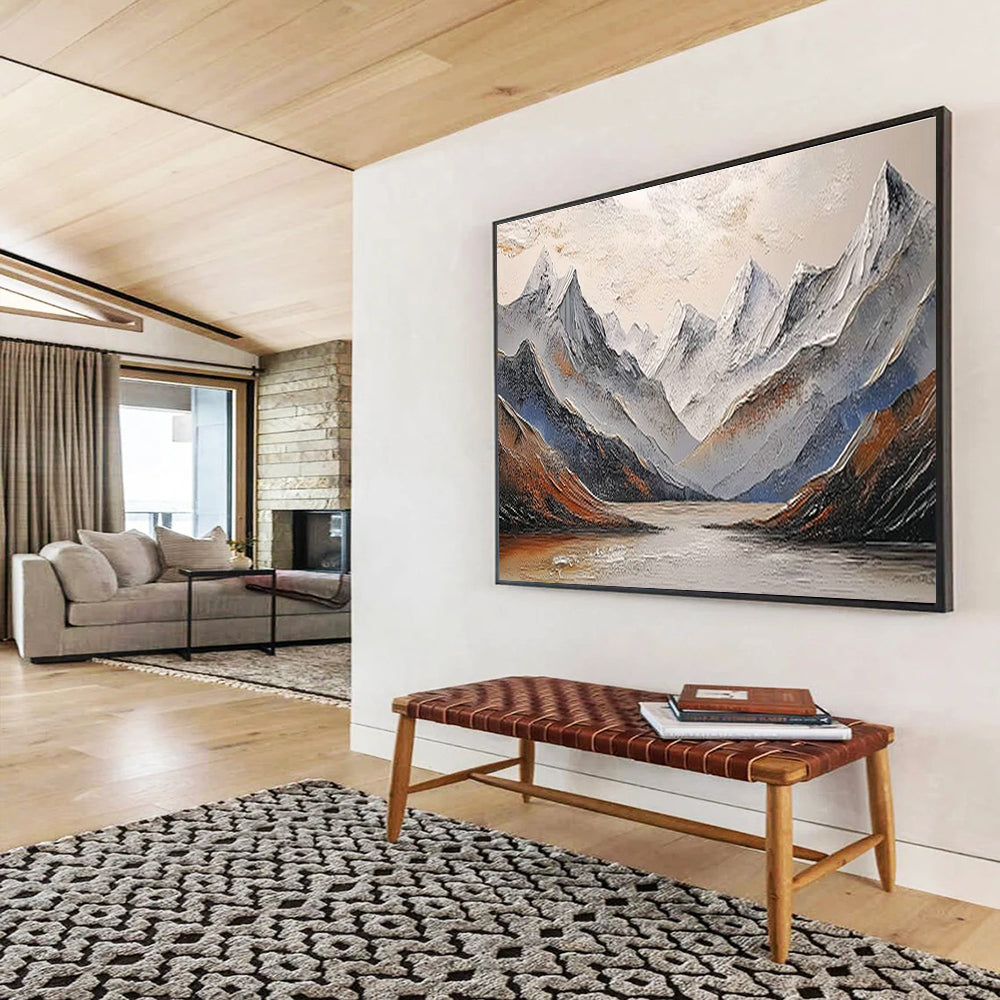 3D Snow - Mountain and Lake Art for Alpine - Inspired Living Room DLZ2840