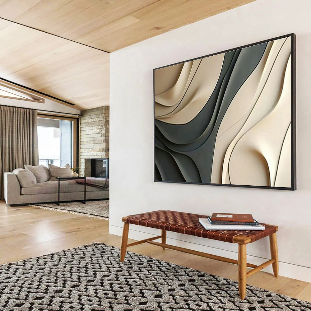 Curved 3D Art for Modern Office Lounge DLZ2907