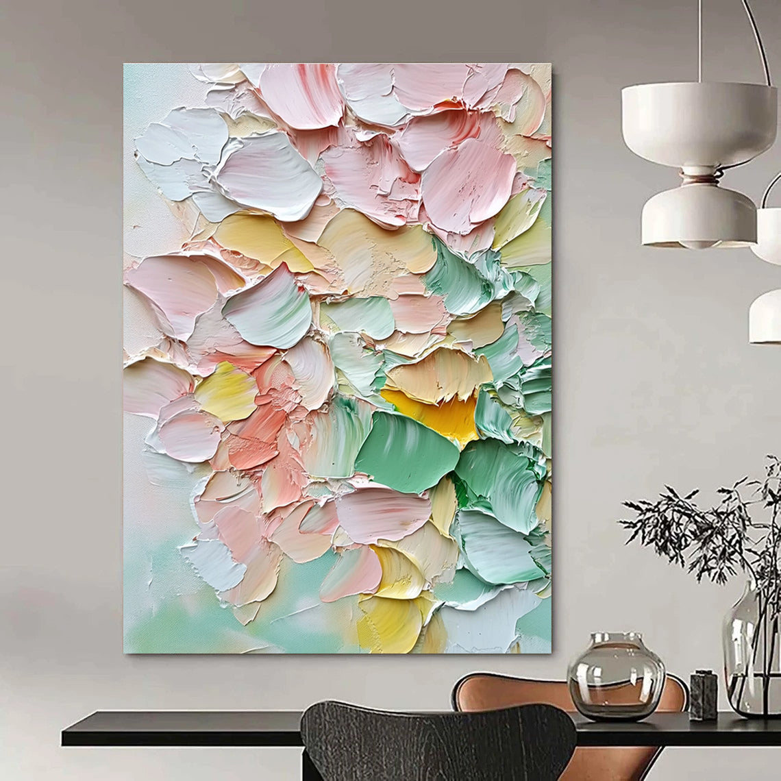 Colorful Textured Petals Art for Art Gallery Café & Bohemian - Style Bedroom STSC1398