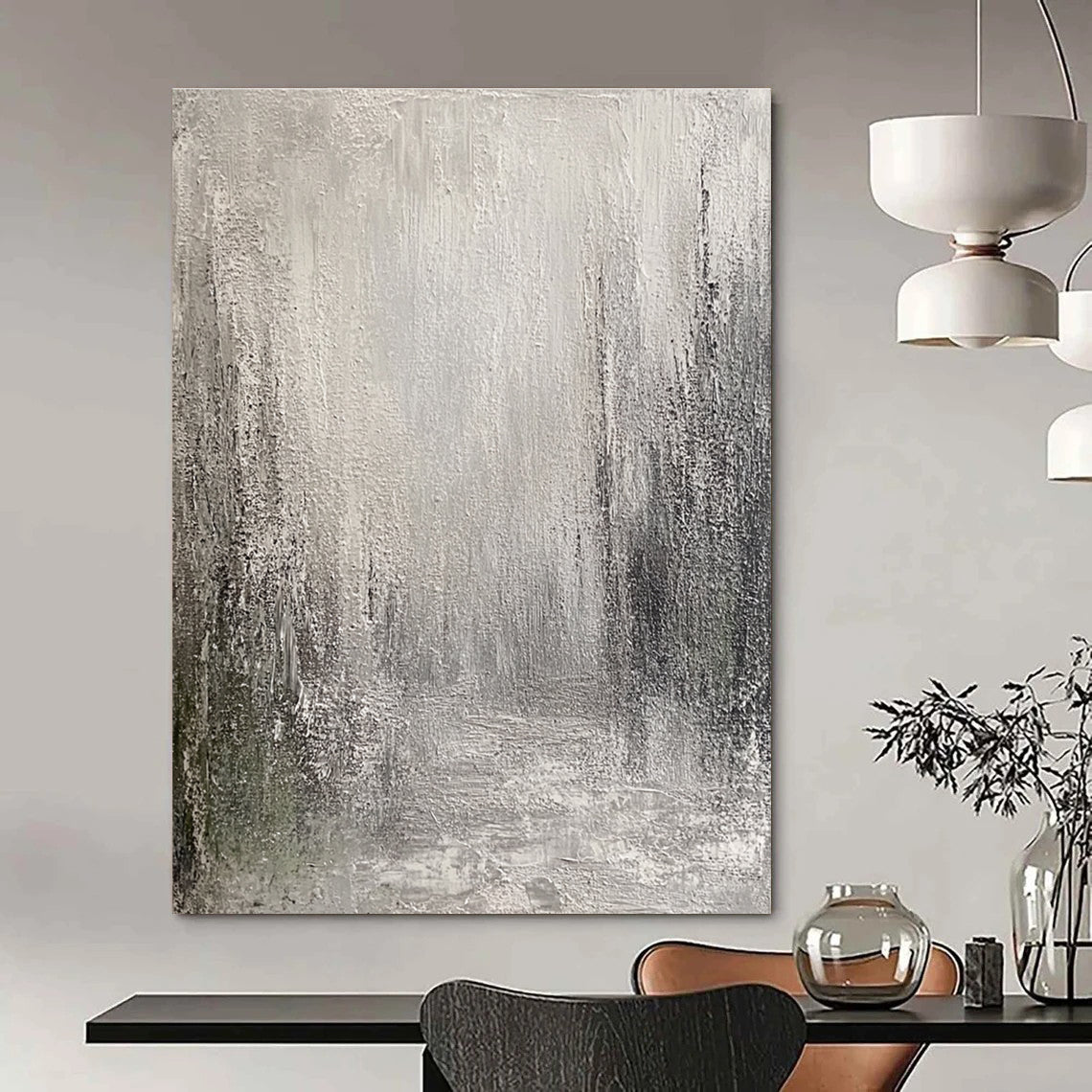 Gray Textured Abstract for Modern Minimalist Lounge & Art Gallery Installation STSC487