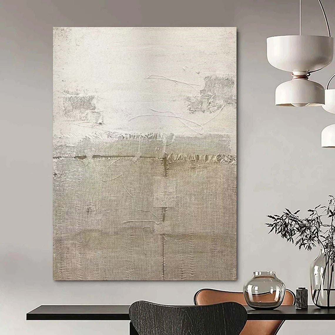 Beige Collage Art for Bohemian Home Living Room Galleries DLZ0196