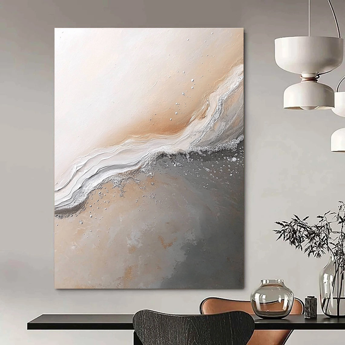 Serene Abstract Art for Scandinavian Bedroom & Coastal Café STSC014
