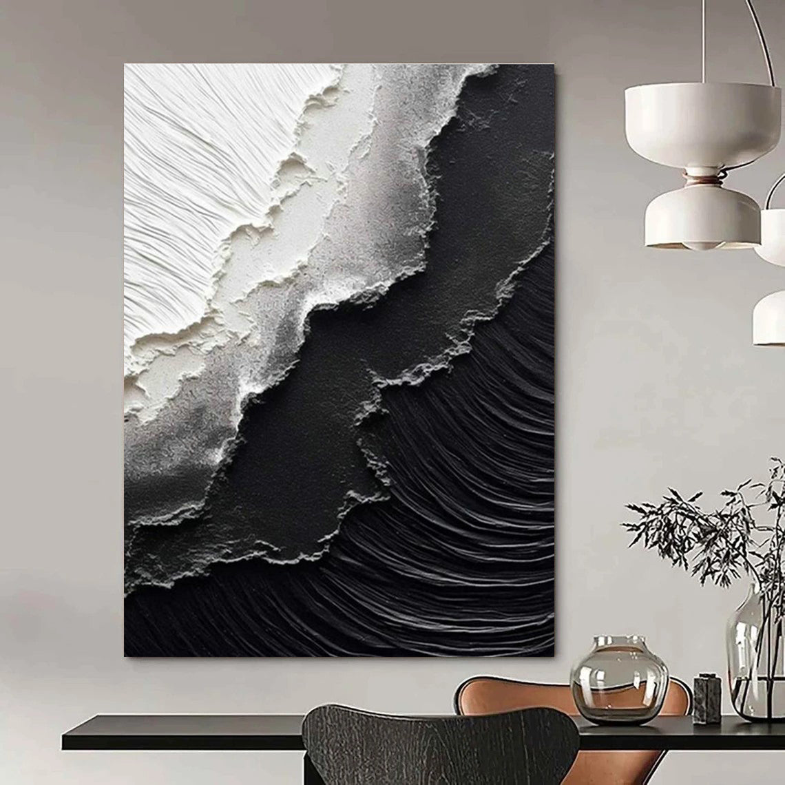 Black and White Texture Art for Monochrome Bedroom & Art - Themed Library DLZ2175