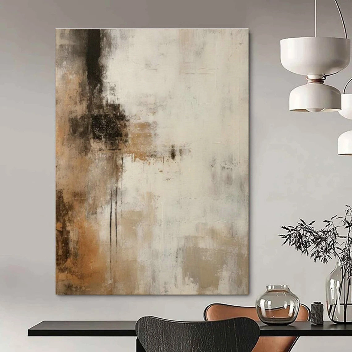 Neutral - Toned Abstract Art for Modern Office & Contemporary Living Room DLZ2118