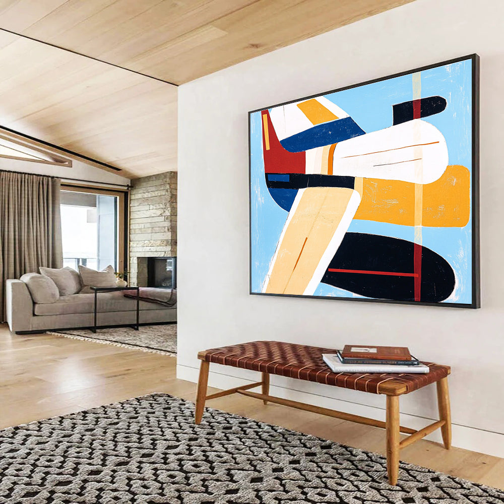 Color - Blocked Aircraft Art for Aviation Museum & Modern Office Lounge SC040