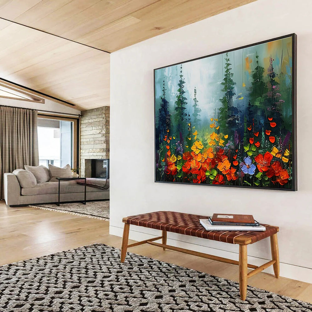 Flower - Filled Forest Art for Bohemian - Style Garden Party Tent Decor DLZ3216