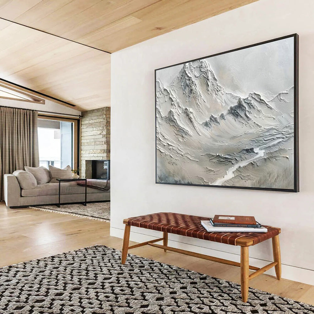 3D Grey Mountain Relief Art for Industrial - Chic Study DLZ2841
