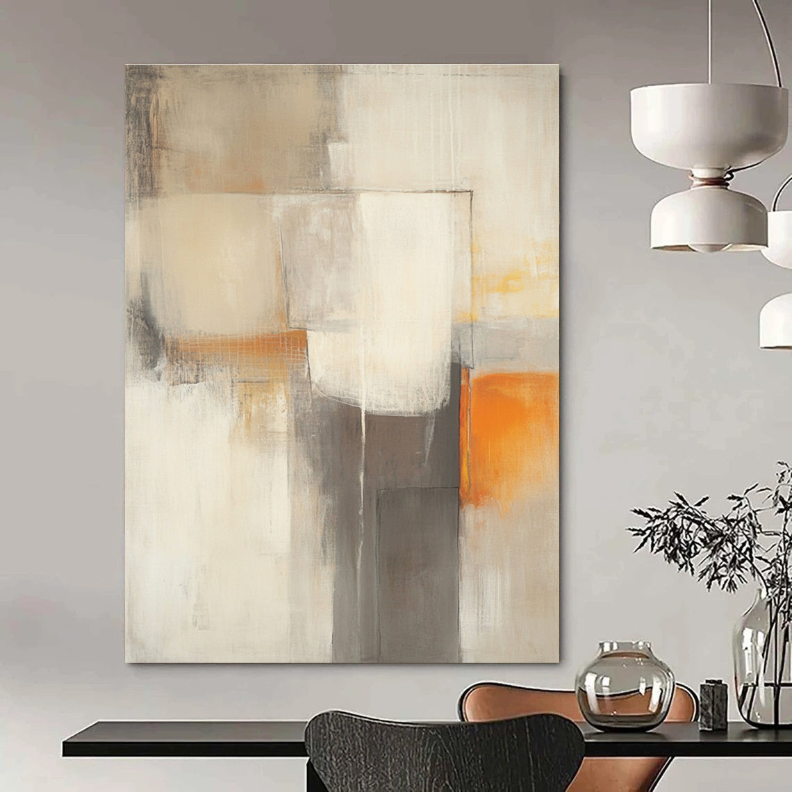 Soft Neutral Abstract Shapes for Bohemian Bedroom & Calm Office Space STSC753