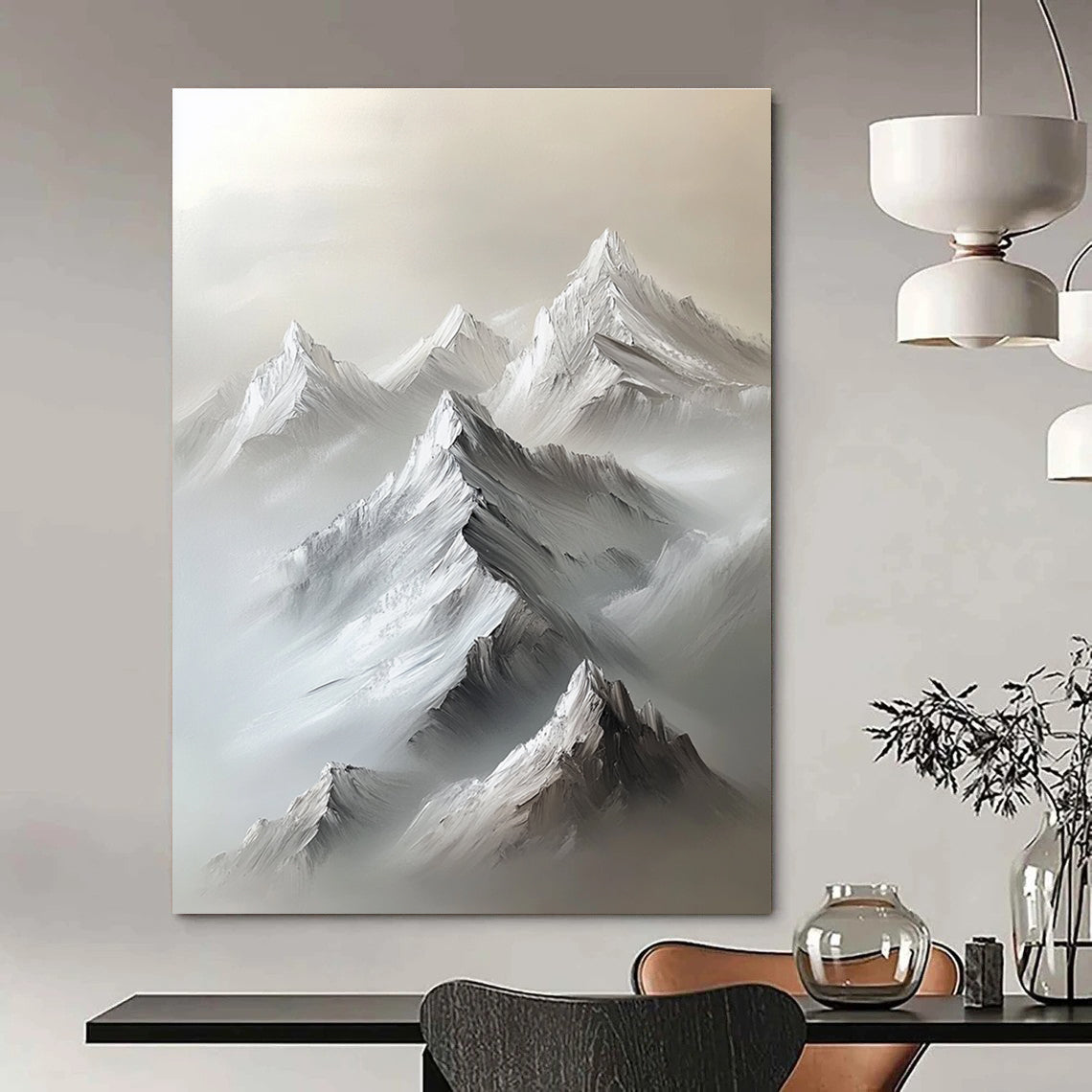 Misty Mountain Peaks for Serene Bedroom & Yoga Studio STSC1254