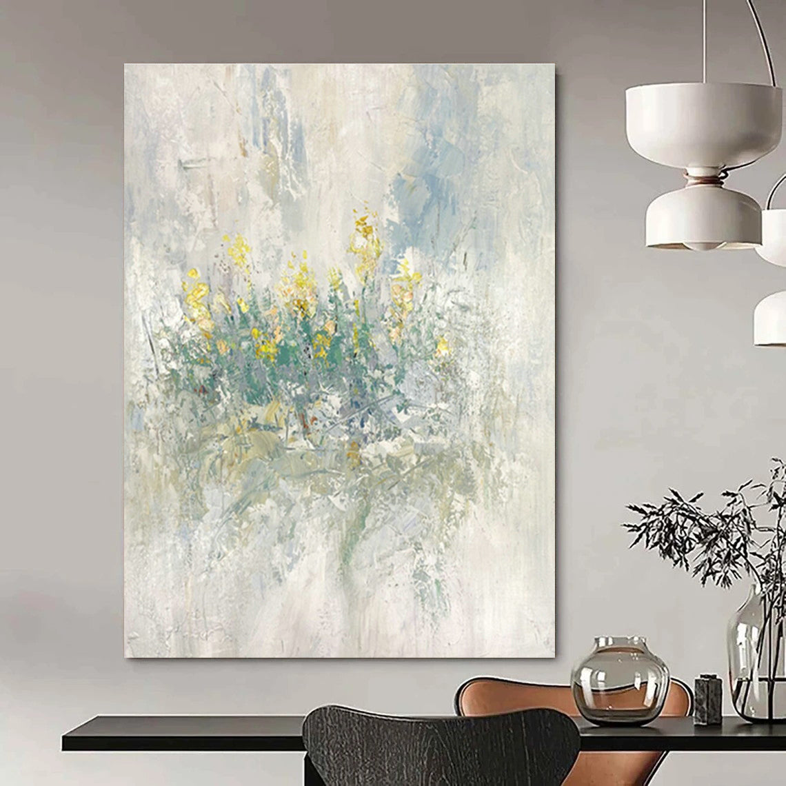 Light - Color Floral Abstract Art for Living Room & Bedroom DLZ0482