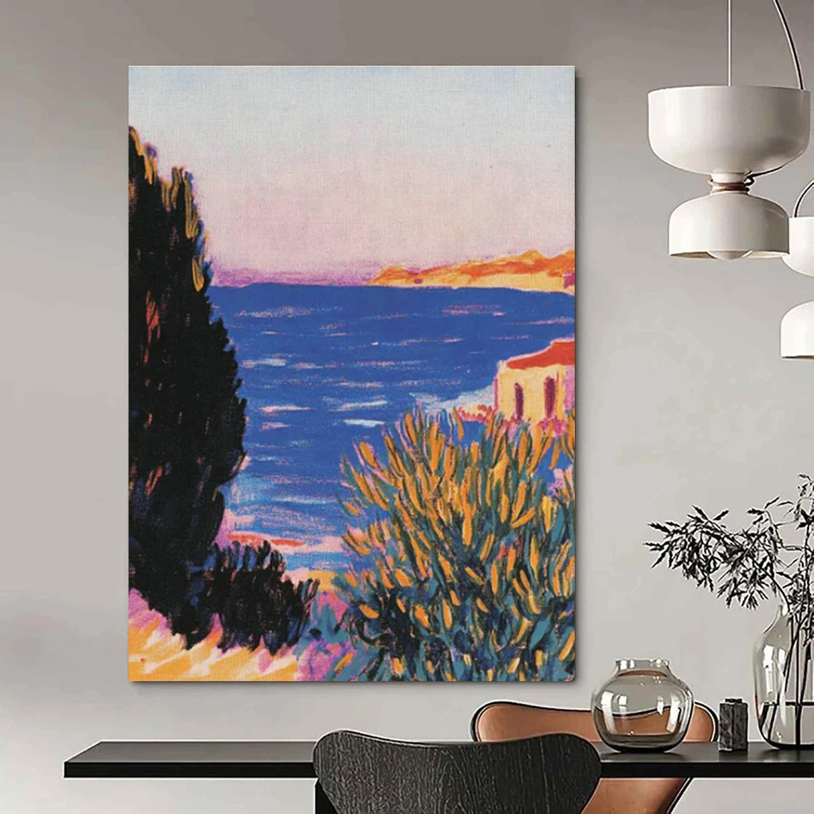 Coastal Landscape Oil Painting for Beachfront Resort & Seaside Art Gallery DLZ1765