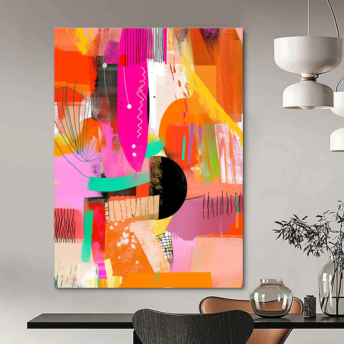 Vibrant Abstract Composition for Playful Kids’ Room & Art - Loving Office STSC1222