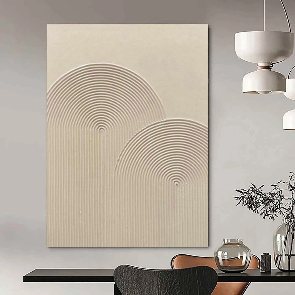 Light Brown Wave - Texture Art for Minimalist Home Study Desks DLZ0233