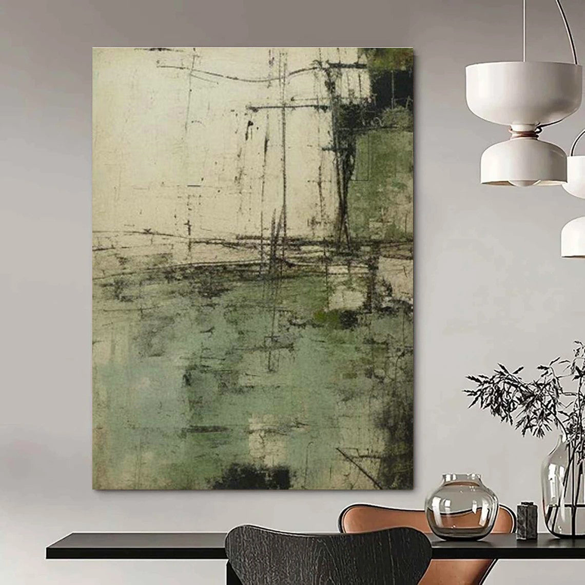 Textured Landscape Abstract Art for Bohemian Home Studios DLZ0260