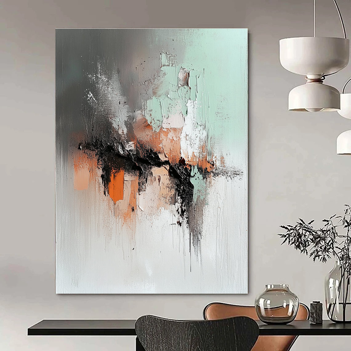 Textured Abstract in Muted Tones for Cozy Reading Nook & Art - Centric Library STSC795