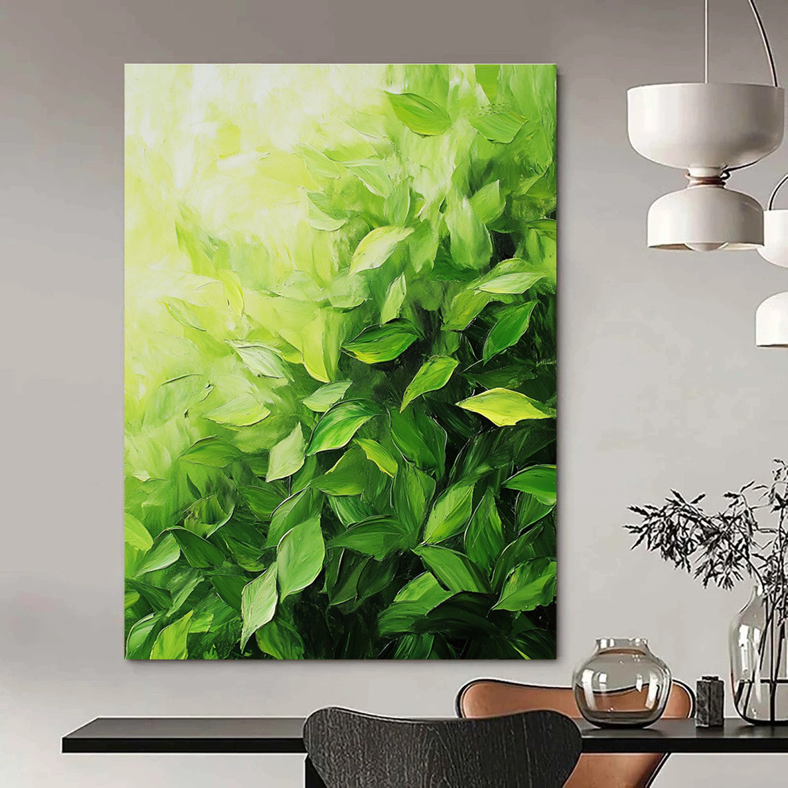 Lush Green Leaves Art for Nature - Themed Home Conservatory & Eco - Friendly Office STSC1051