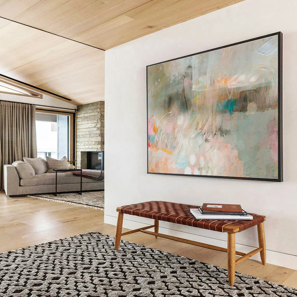 Light - Color Hazy Abstract Art for Spa Retreat Waiting Areas DLZ2587